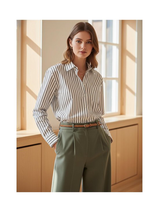 GANT - Poplin Striped -paitapusero - 202 DEEP BROWN | Stockmann - photo 1