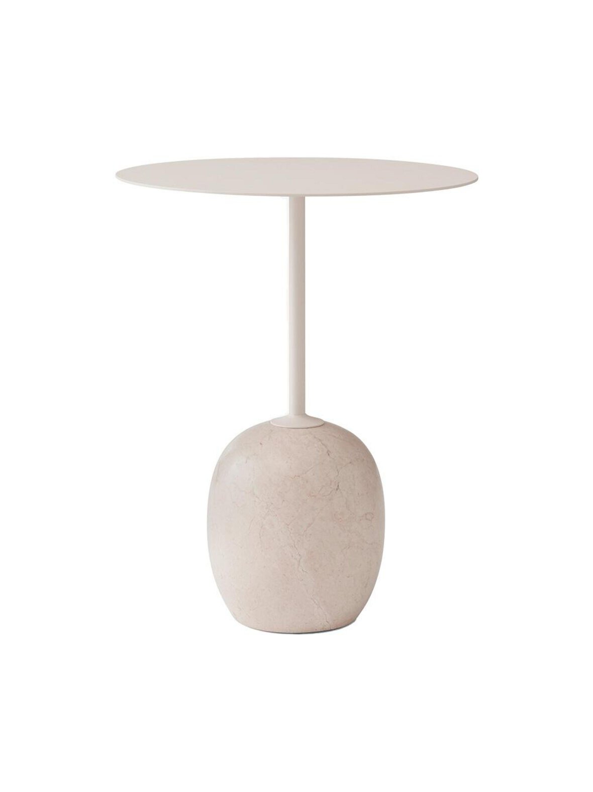 Lato ln8 -sivupöytä valkoinen / crema diva -marmori ⌀ 40 cm