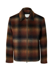 Selected - SlmLaughlin vilnas maisījuma jaka - MONKS ROBE CHECKS:BLACK / SAND | Stockmann