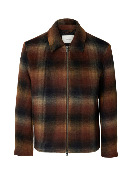 Selected - SlmLaughlin vilnas maisījuma jaka - MONKS ROBE CHECKS:BLACK / SAND | Stockmann - photo 1