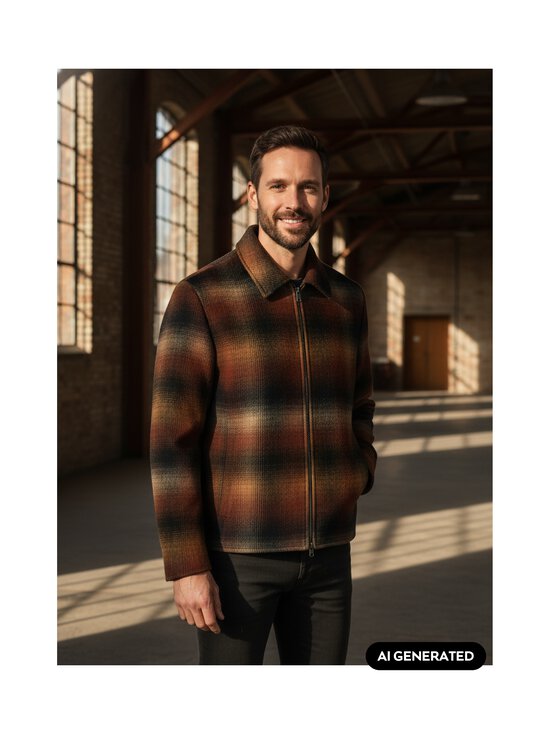 Selected - SlmLaughlin vilnas maisījuma jaka - MONKS ROBE CHECKS:BLACK / SAND | Stockmann - photo 2