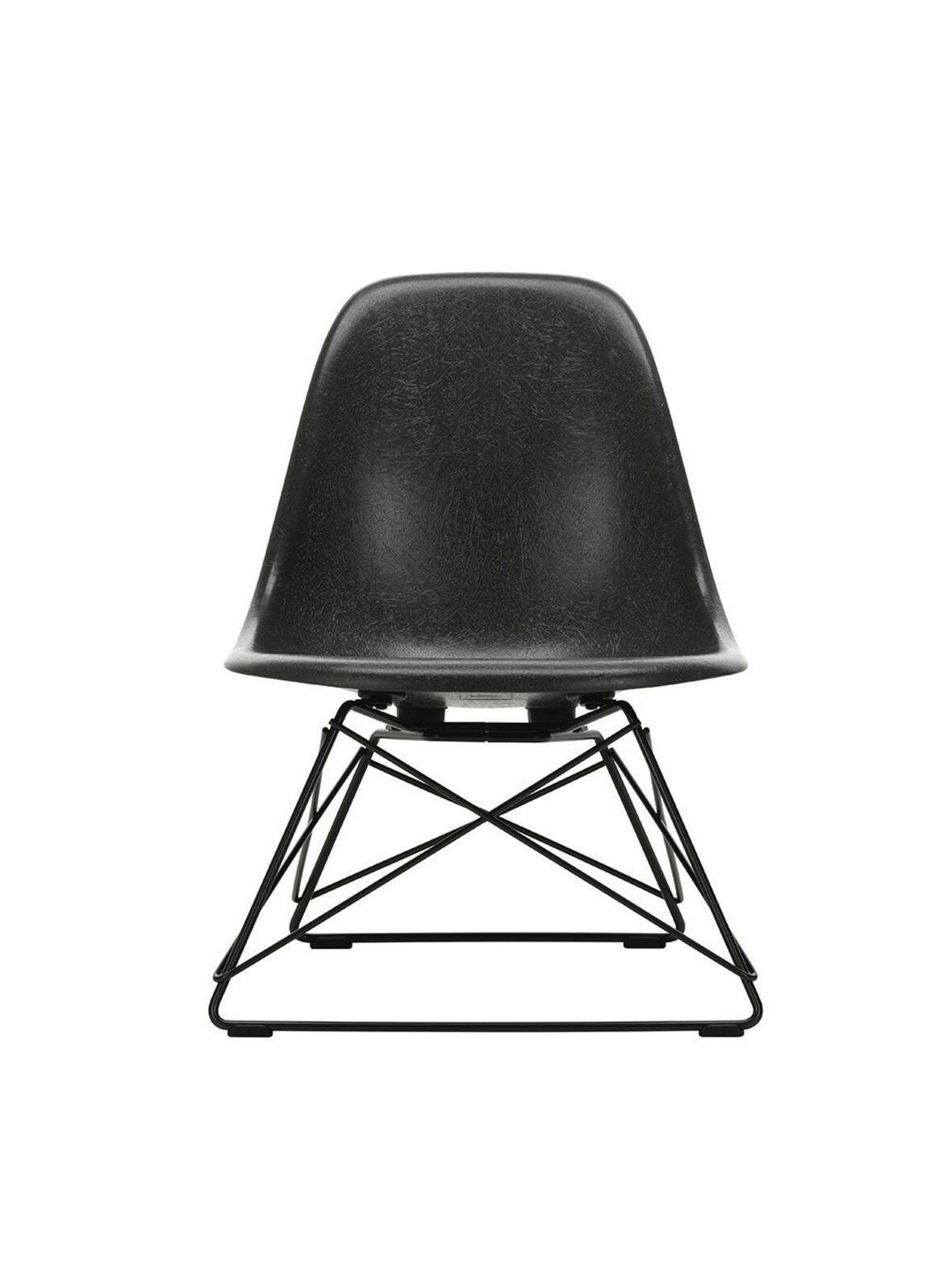 Eames LSR Fiberglass -tuoli elephant grey/musta