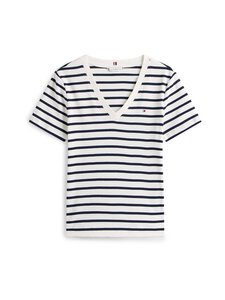 Tommy Hilfiger - New Slim Cody t-paita - 03L BRETON/ ECU/ DARK NIGHT NAVY Tommy Hilfiger - New Slim Cody t-paita - 03L BRETON/ ECU/ DARK NIGHT NAVY | Stockmann