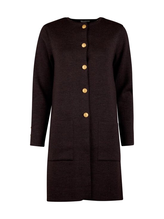 Stenströms - Astrid- pitkä merinoneuletakki - 290 DARK BROWN | Stockmann - photo 1