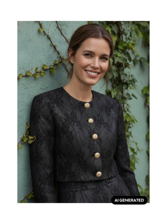 Ida Sjöstedt - Faye Shimmer Lace Denim -jakku - BLACK TIE DYE | Stockmann - photo 3