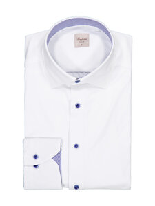Stenströms - Slimline Cuff Jersey Contrast -kauluspaita - 000 WHITE | Stockmann