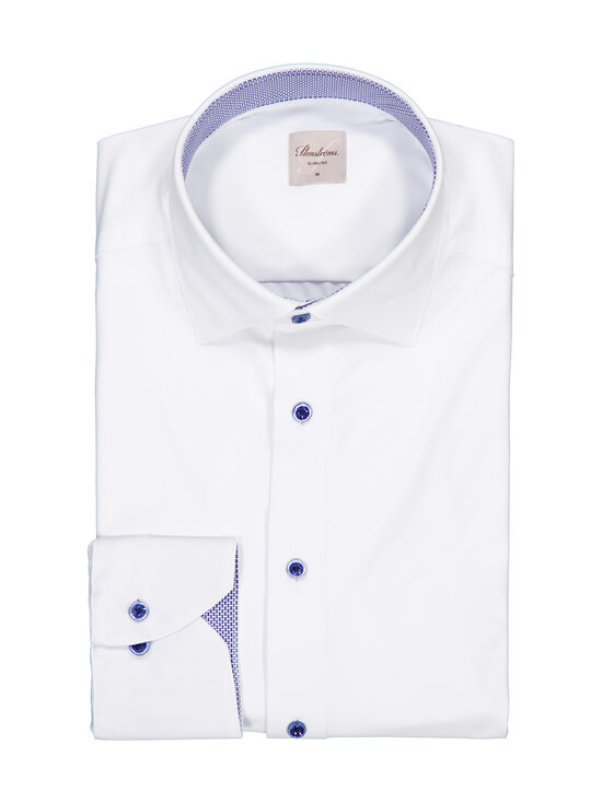 Stenströms - Slimline Cuff Jersey Contrast -kauluspaita - 000 WHITE | Stockmann - photo 1