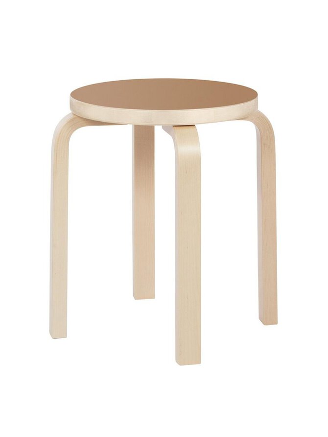 Artek - Jakkara E60 Koivu / Ruskea Linoleumistuin