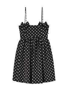 Ganni - Printed Double Strap -satiiniminimekko - 099 BLACK | Stockmann