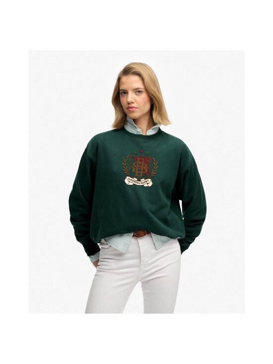 Superdry - Crest Loose Crew -collegepaita - 8UM DARK PINE GREEN | Stockmann - photo 2