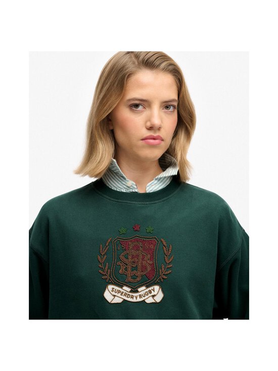 Superdry - Crest Loose Crew -collegepaita - 8UM DARK PINE GREEN | Stockmann - photo 5