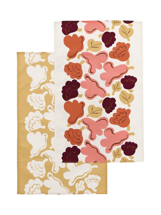 Marimekko - Köögirätikud Kukasta Kukkaan, 2 tk - OFF WHITE,PINK,TERRAC.,OCHRE | Stockmann - photo 1