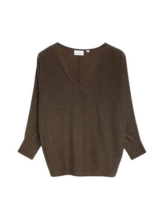 Comma - Glitter Yarn V-neck  -neulepusero - 8943 CHOCOLATE | Stockmann - photo 1