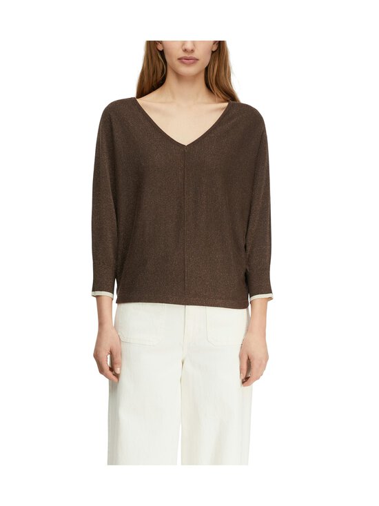 Comma - Glitter Yarn V-neck  -neulepusero - 8943 CHOCOLATE | Stockmann - photo 2