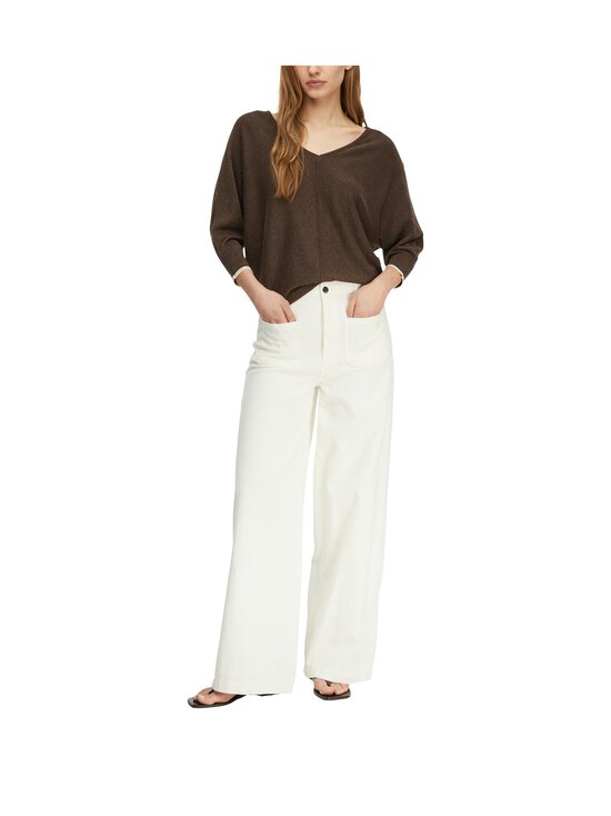 Comma - Glitter Yarn V-neck  -neulepusero - 8943 CHOCOLATE | Stockmann - photo 4