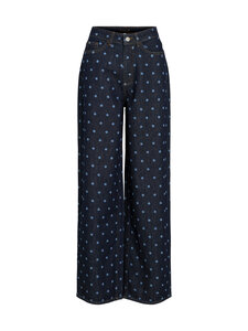 Vila - ViFreya High Waist Dot platu staru džinsi - DARK BLUE DENIM | Stockmann
