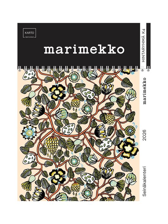 Seinäkalenteri 2026 Marimekko Tiara 22 x 22 cm