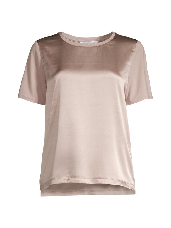 Julia Silk Top With Jersey Back -pusero