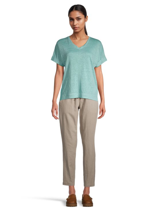 NOOM - Anette V-neck lina T-krekls - DK.MINT - photo 2 NOOM - Anette V-neck lina T-krekls - DK.MINT | Stockmann - photo 2