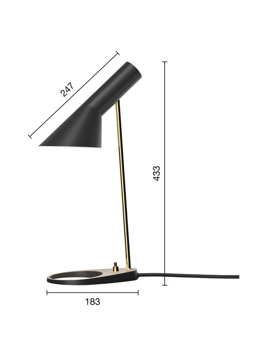 Louis Poulsen - AJ Mini -pöytävalaisin - BRASS/BLACK | Stockmann - photo 2