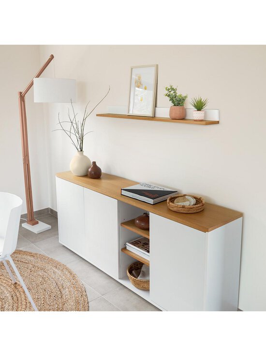 Kave Home - Abilen-seinähylly tammi/valkoinen 120 x 15 cm - BROWN | Stockmann - photo 4