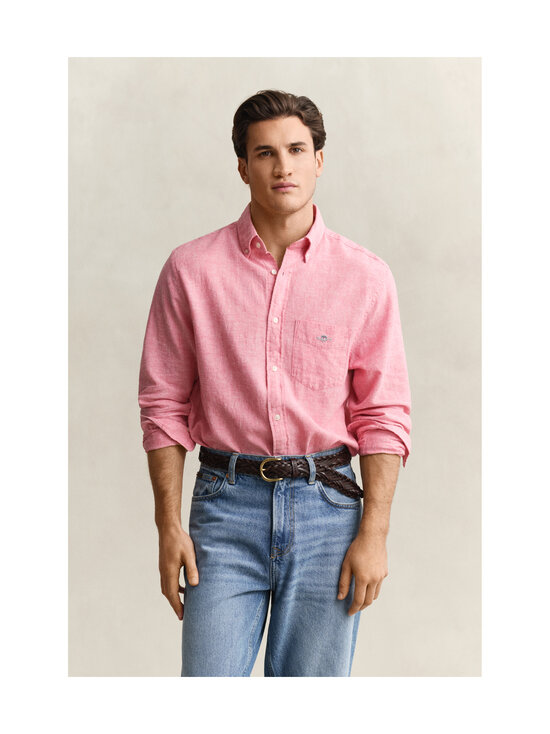 GANT - Triiksärk Regular Cotton Linen - 622 ROSE PINK | Stockmann - photo 2