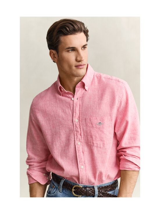 GANT - Triiksärk Regular Cotton Linen - 622 ROSE PINK | Stockmann - photo 4