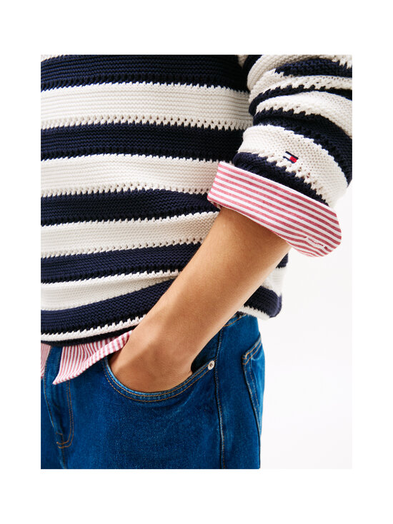 Tommy Hilfiger - Crochet Block Stripe Crew -neule - 0A4 DESERT SKY/IVORY PETAL | Stockmann - photo 4