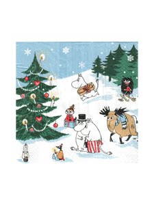Havi - Moomin Joulun Ihmemaa -lautasliina 33 cm, 20 kpl - WHITE | Stockmann