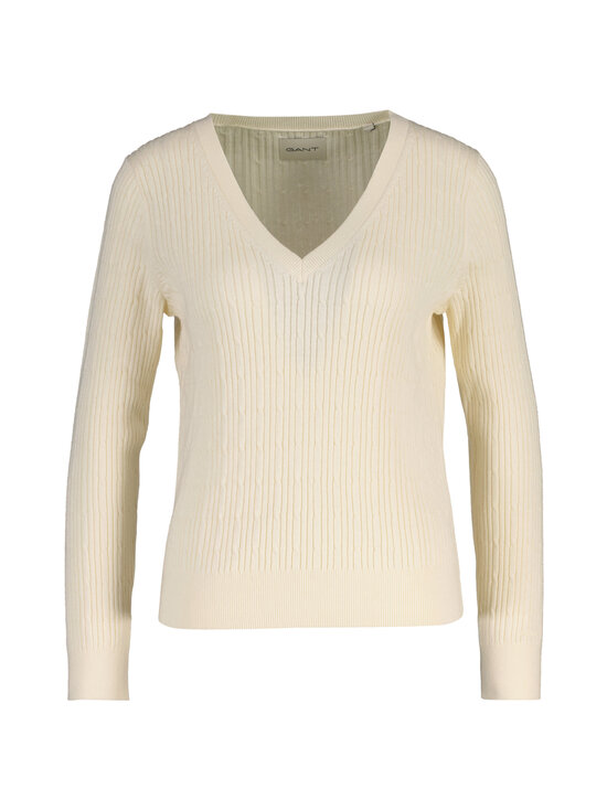 GANT - V-neck adīts džemperis - 130 CREAM | Stockmann - photo 1