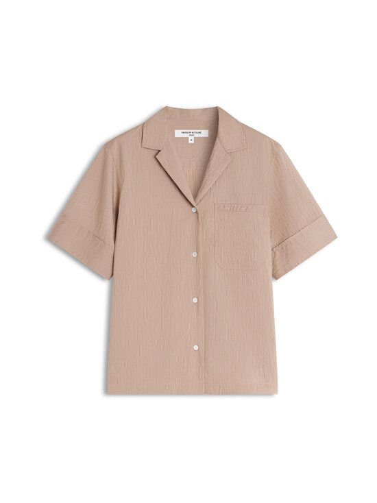 Maison Kitsuné - Striped Resort -paitapusero - 0490 TAUPE GRAY | Stockmann - photo 1