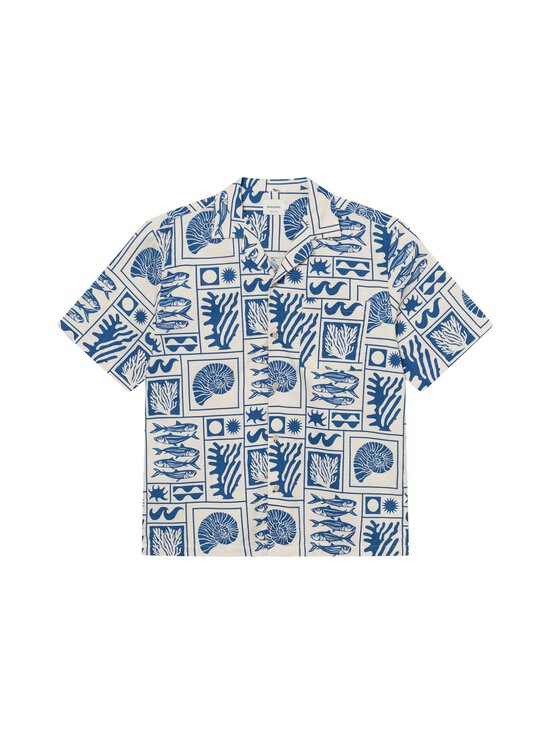 Dedicated - Marstrand Relaxed Fit -kauluspaita - OCEAN SQUARES OAT WHITE | Stockmann - photo 1