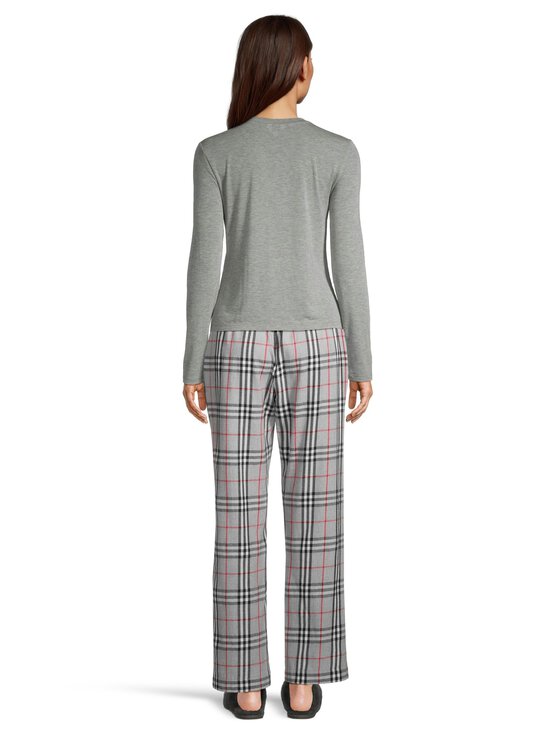 Damella - Cotton Flannel -pyjamahousut - 904 GREY/ RED | Stockmann - photo 4