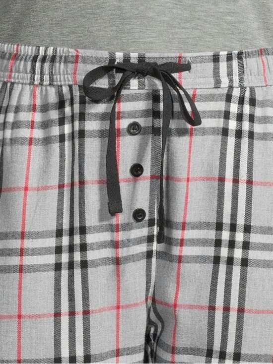 Damella - Cotton Flannel -pyjamahousut - 904 GREY/ RED | Stockmann - photo 5