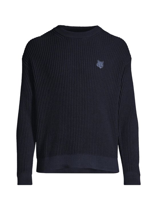Maison Kitsuné - Fox Head Cotton Ribbed -neule - 0413 CLASSIC NAVY | Stockmann - photo 1