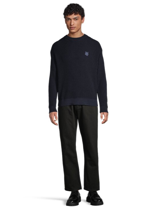 Maison Kitsuné - Fox Head Cotton Ribbed -neule - 0413 CLASSIC NAVY | Stockmann - photo 2