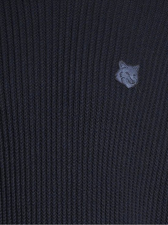 Maison Kitsuné - Fox Head Cotton Ribbed -neule - 0413 CLASSIC NAVY | Stockmann - photo 4