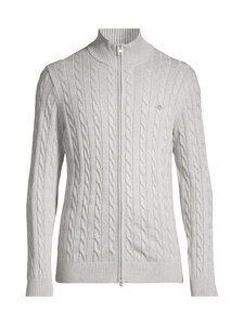 GANT - Cotton Zipped -palmikkoneuletakki - 93 GREY MELANGE GANT - Cotton Zipped -palmikkoneuletakki - 93 GREY MELANGE | Stockmann