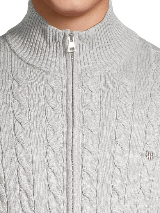 GANT - Cotton Zipped pīnīšu adījuma adīta jaka - 93 GREY MELANGE | Stockmann - photo 4