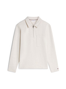 Tommy Hilfiger - Pusa Essential Terry Pocket 1/4 Zip - HGF HEATHERED OATMILK | Stockmann
