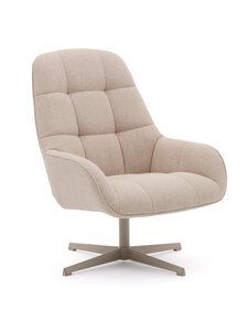 Kave Home - Jaspe-nojatuoli Noble-kangas beige / harmaa - BEIGE | Stockmann