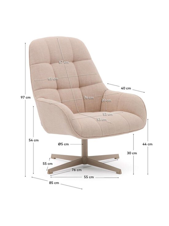 Kave Home - Jaspe-nojatuoli - BEIGE,HARMAA - photo 6 Kave Home - Jaspe-nojatuoli - BEIGE,HARMAA | Stockmann - photo 6