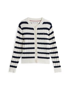 Tommy Hilfiger - Adīta jaka ar pīnīšu apdruku - 0AA IVORY PETAL BASE NAVY STRIPES Tommy Hilfiger - Adīta jaka ar pīnīšu apdruku - 0AA IVORY PETAL BASE NAVY STRIPES | Stockmann