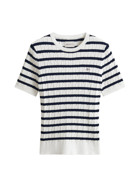 GANT - Stretch Cotton Stripe -palmikkoneulepusero - 113 EGGSHELL | Stockmann - photo 1