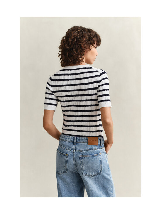 GANT - Stretch Cotton Stripe -palmikkoneulepusero - 113 EGGSHELL | Stockmann - photo 3