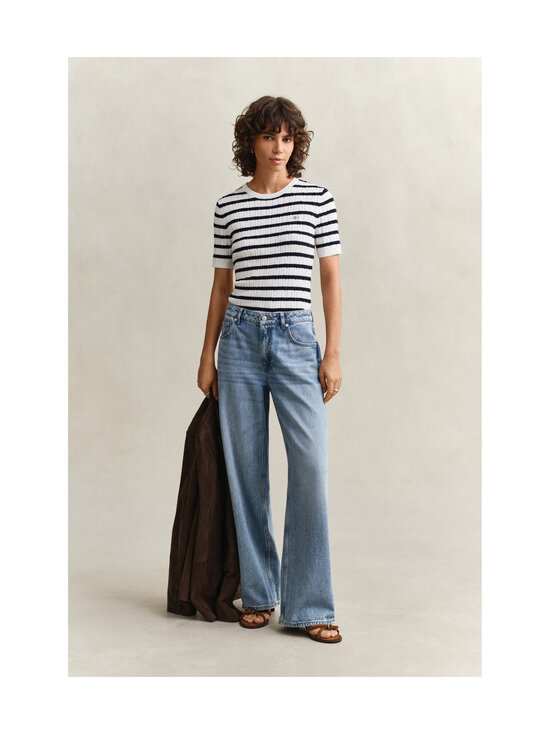 GANT - Stretch Cotton Stripe -palmikkoneulepusero - 113 EGGSHELL | Stockmann - photo 5