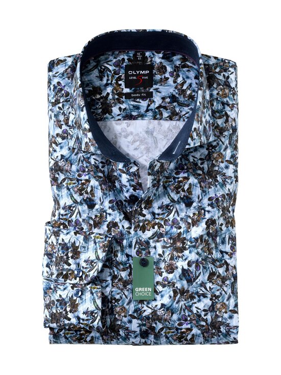 flower print GREEN LVL5 Royal Kent -kauluspaita