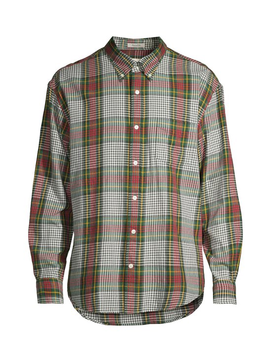 GANT - Relaxed Twill Check -kauluspaita - 374 TARTAN GREEN | Stockmann - photo 1
