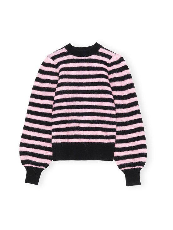 Soft Wool Knit Pullover Striped -villasekoiteneule