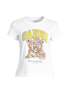 Ganni - Basic Cotton t-paita - 151 BRIGHT WHITE | Stockmann